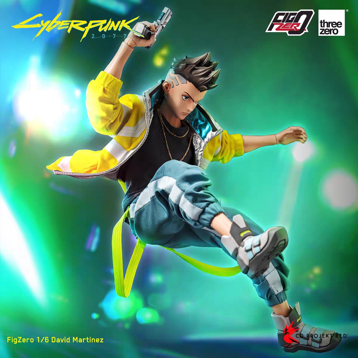 Dettaglio viso David Martinez figura Threezero Cyberpunk Edgerunners – espressione e texture

