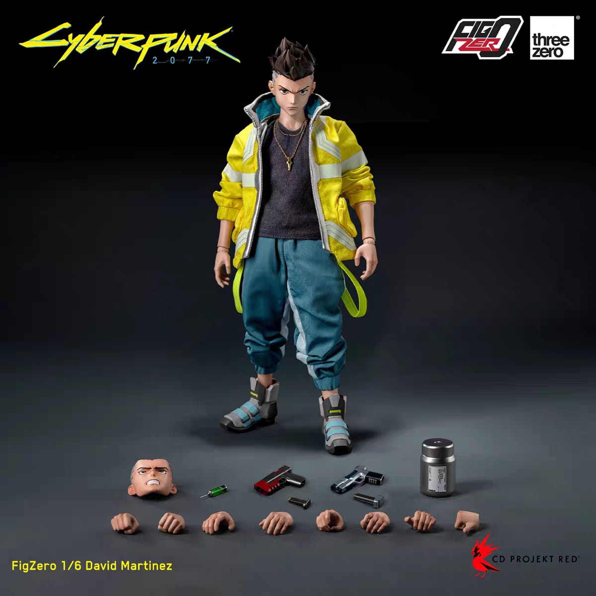Figura 1/6 David Martinez Cyberpunk Edgerunners Threezero 28cm – vista frontale

