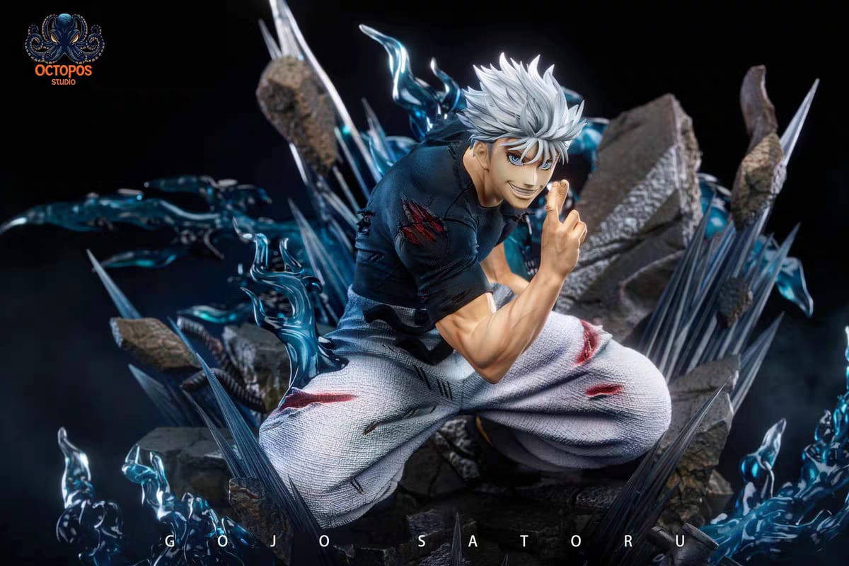 Gojo Satoru Octopus Studio resin statue – side view, 42x33x43 cm, 168 pcs worldwide
figureszone
