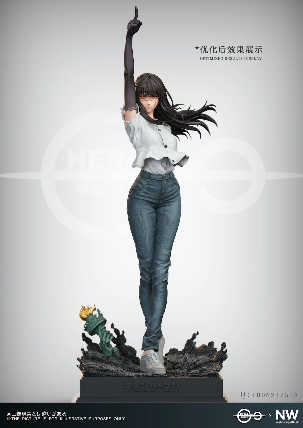 Chainsaw Man Yoru War Devil Resin Statue Night Wing Hera Studio – Scala 1/6 e 1/4 confronto dimensioni