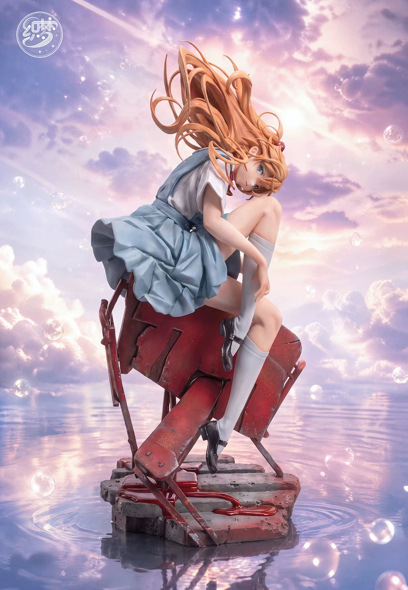 Asuka Langley Soryu – Dettaglio viso occhi azzurri capelli ramati forcina rossa Zhimeng Studio