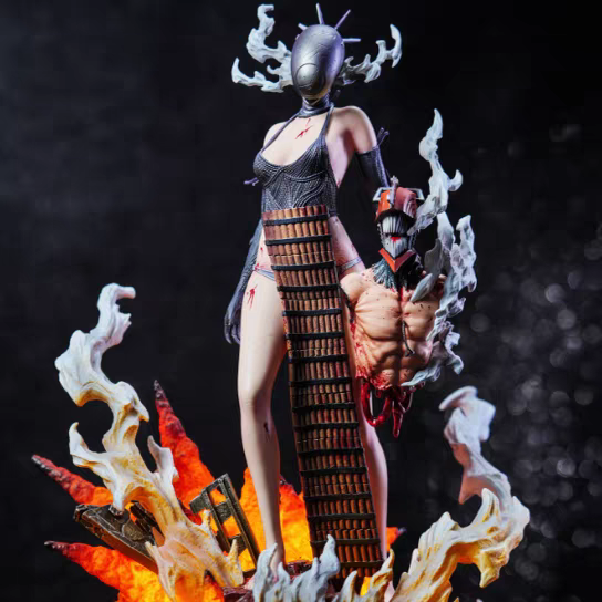 Reze vs Denji Chainsaw Man statua in resina Hera Studio