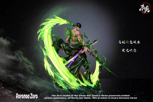 One Piece Roronoa Zoro Resin Statue LED Chen Studio vista frontale