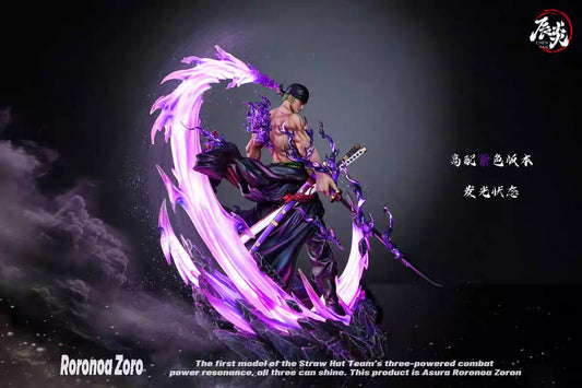 Roronoa Zoro statue in resina con LED One Piece Chen Studio