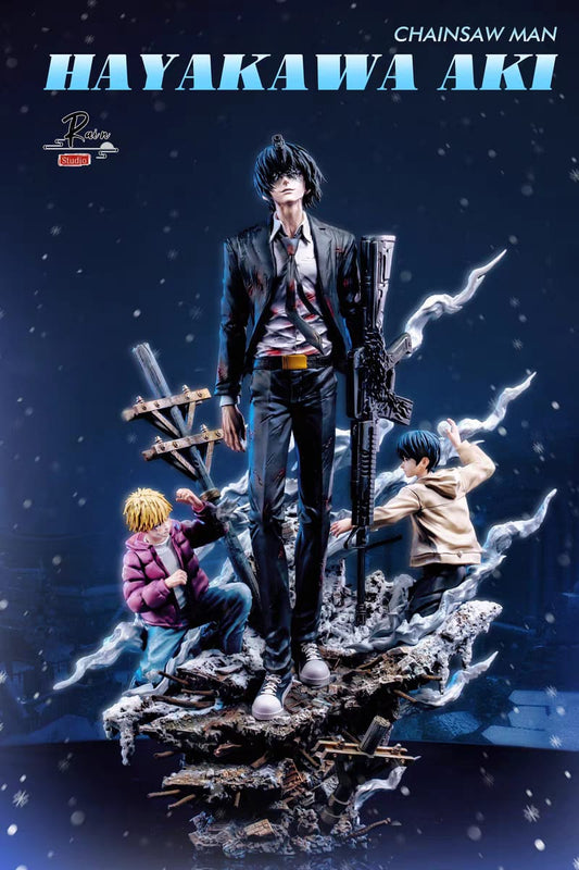 Chainsaw Man Aki Hayakawa Resin Statue 35 cm Rain Studio vista frontale