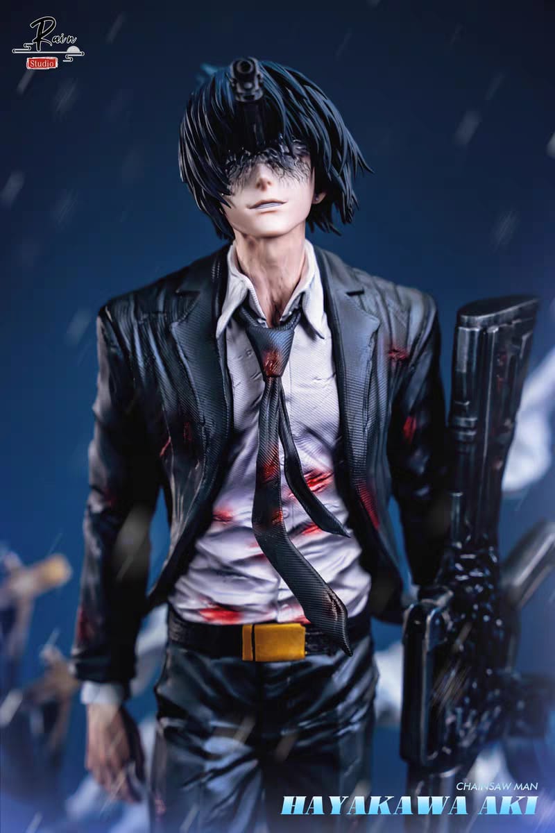 Chainsaw Man Aki Hayakawa Resin Statue 35 cm Rain Studio vista frontale