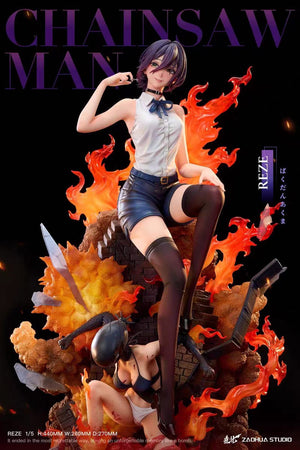 Reserva la estatua de resina de Chainsaw Man Reze vs Denji a escala 1/5 – Zahoua Studio