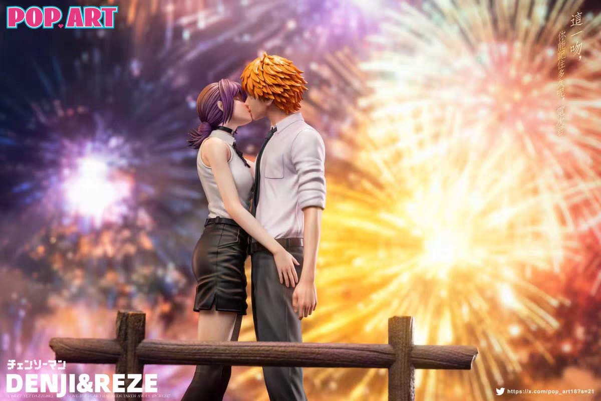 Pre-Order Chainsaw Man – Denji & Reze Kiss Resin Statue | Pop Art Studio