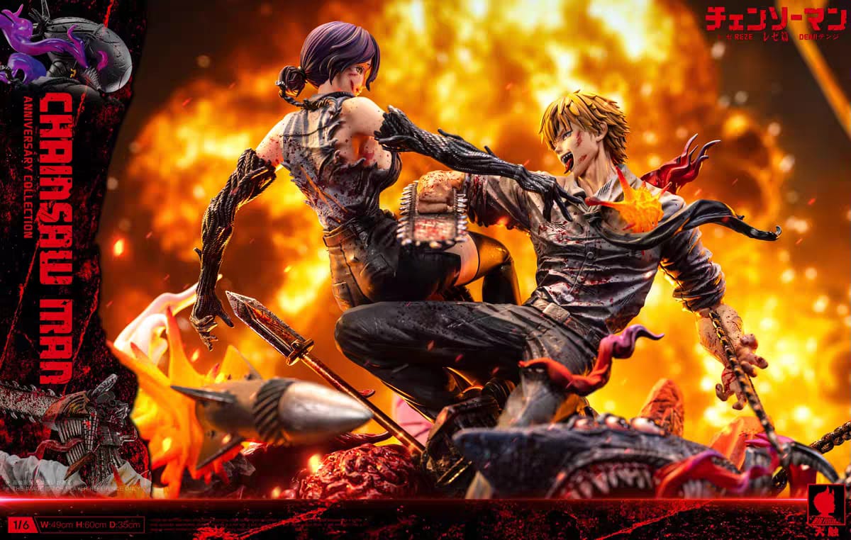 Pre Order Chainsaw Man Reze VS Denji Resin Big Feeler Studio Limited 99Pcs