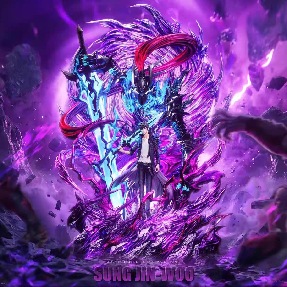 Pre Order Solo Leveling Sung Jin-Woo King of Shadows & Igris – Jingying Studio Resin Statue