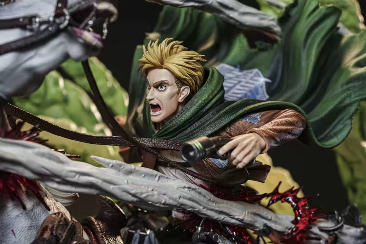 Pre Order Attack On Titan Commander Erwin Beast Giant Battle Resin Limited Edition