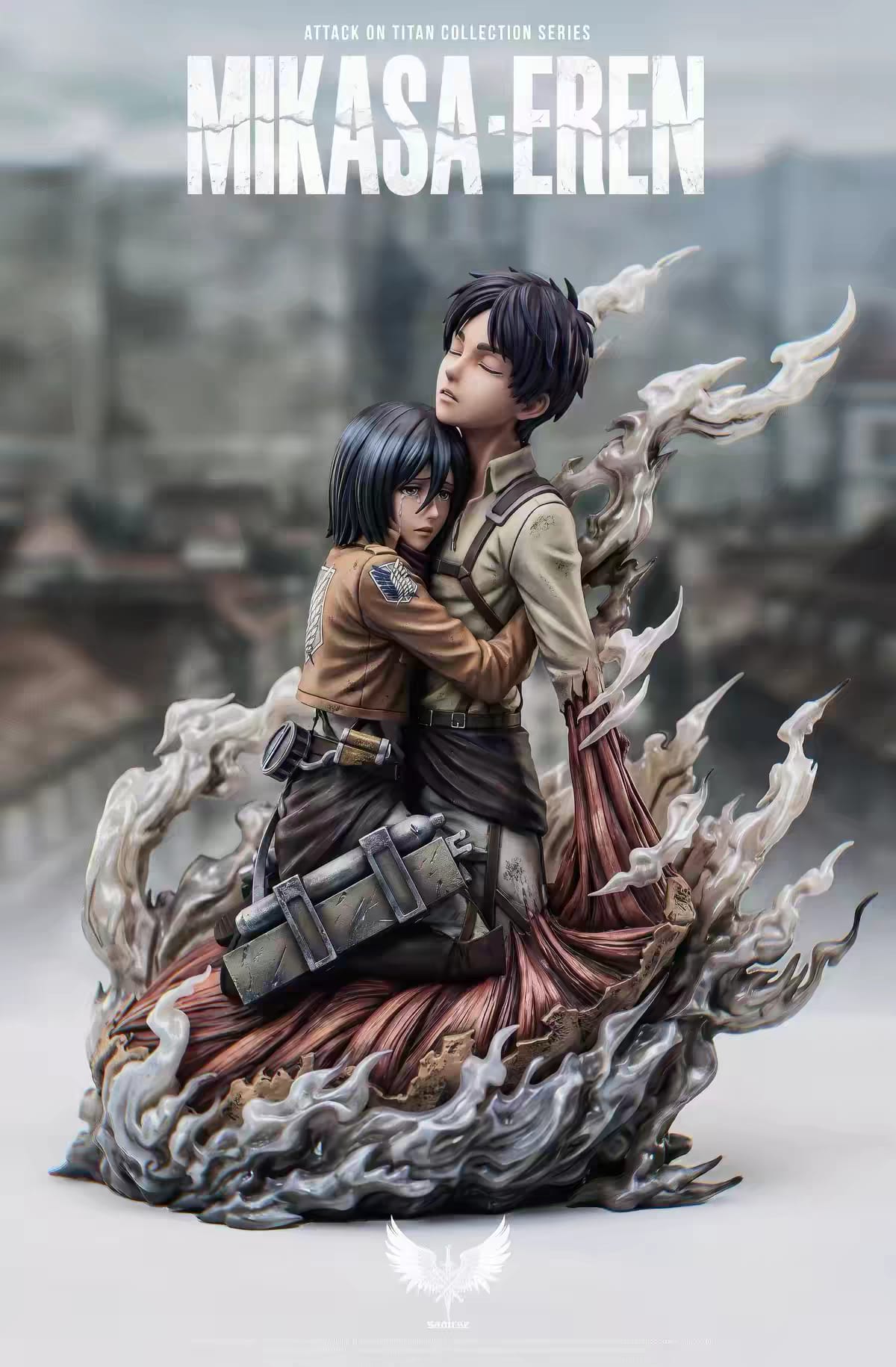 Pre Order Attack On Titan Mikasa & Eren Jaeger Resin Limited Edition Saoirise Studio