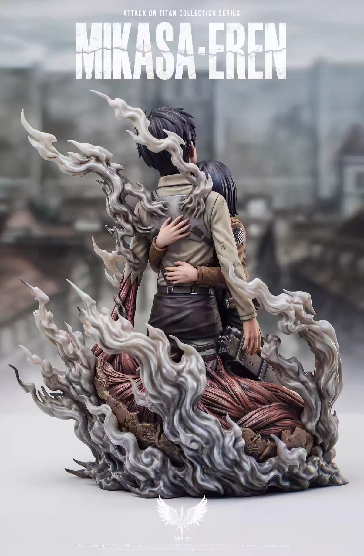 Pre Order Attack On Titan Mikasa & Eren Jaeger Resin Limited Edition Saoirise Studio