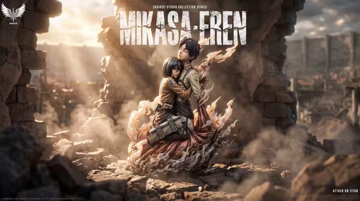 Pre Order Attack On Titan Mikasa & Eren Jaeger Resin Limited Edition Saoirise Studio