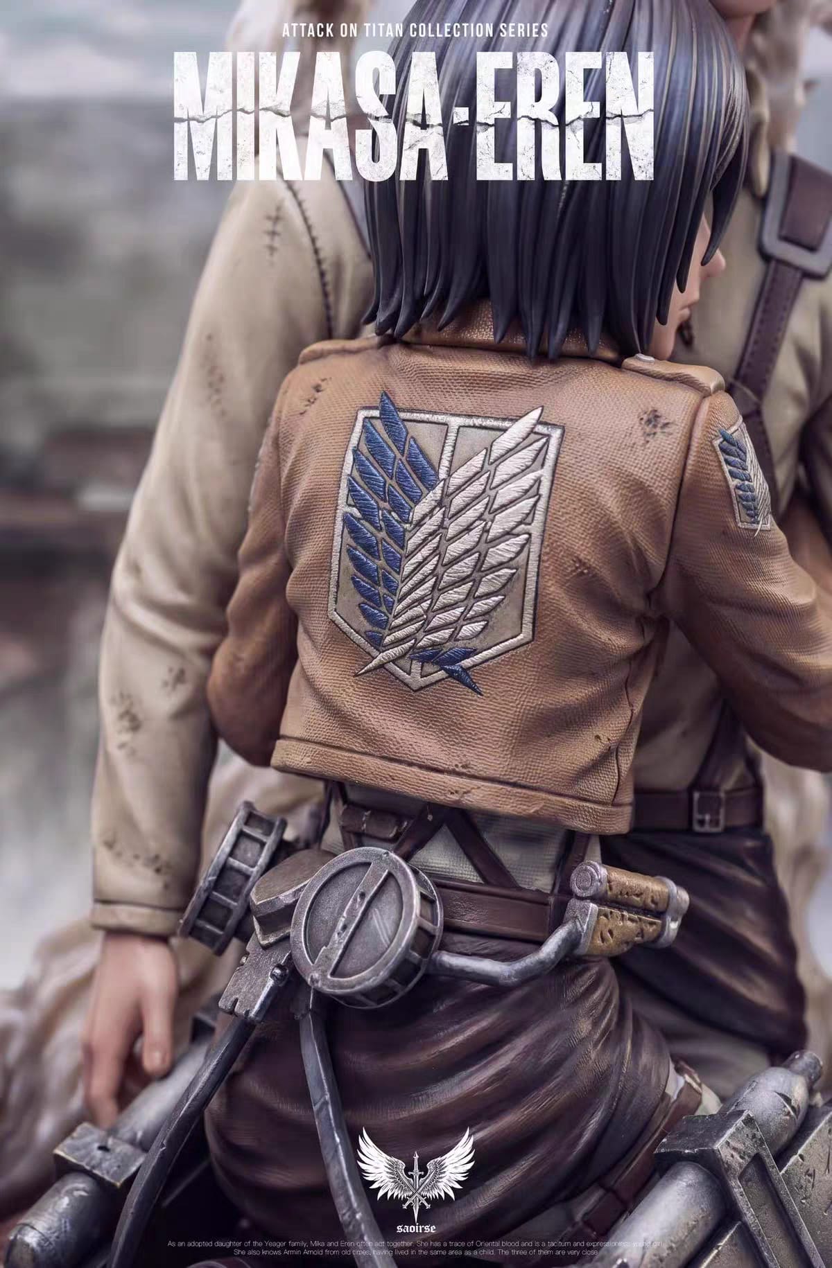 Pre Order Attack On Titan Mikasa & Eren Jaeger Resin Limited Edition Saoirise Studio