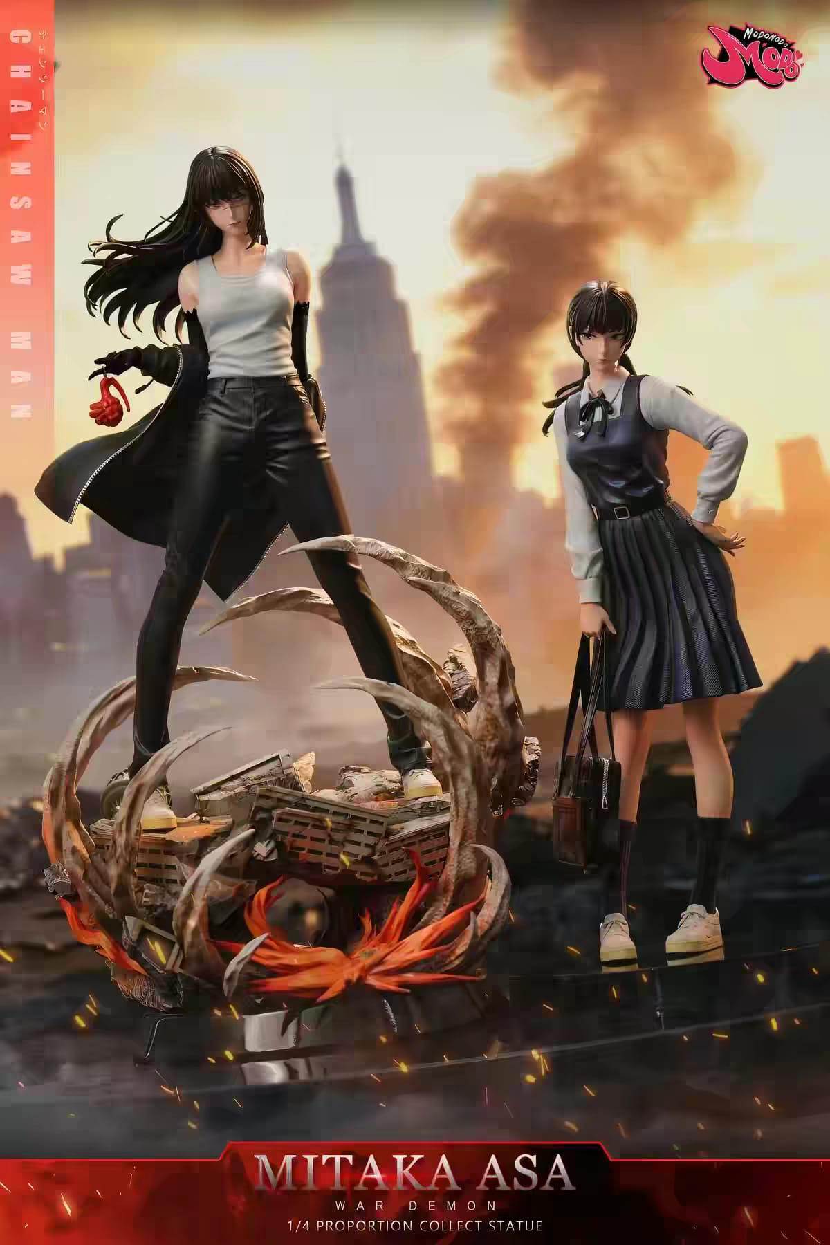 Pre Order Chainsaw Man Asa Mitaka & Yoru War Devil Resin Limited Edition Modomodo Studio