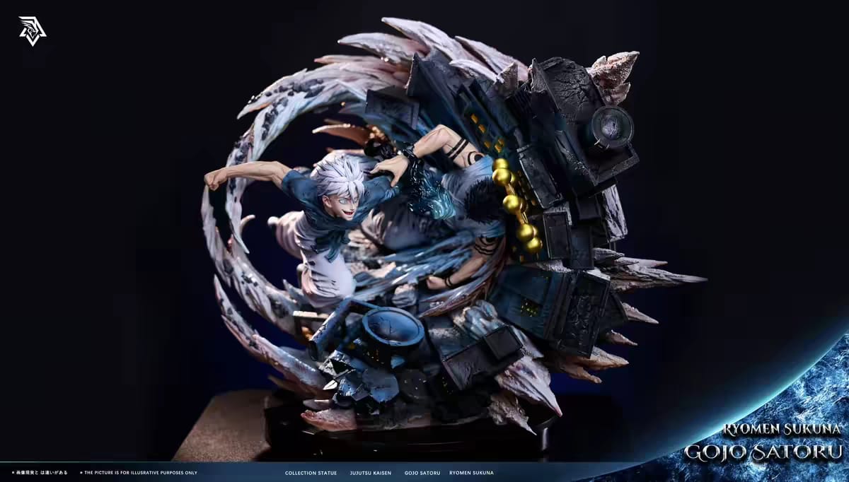 Statua resina SSC Studio Gojo Satoru VS Ryomen Sukuna vista frontale – diorama 1/6 Jujutsu Kaisen