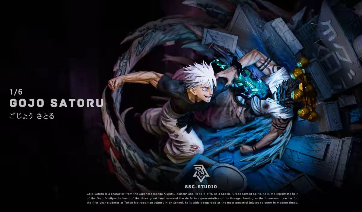 Scheda prodotto ufficiale SSC Studio Gojo Satoru statua resina 1/6 VS Ryomen Sukuna – Jujutsu Kaisen collectible
