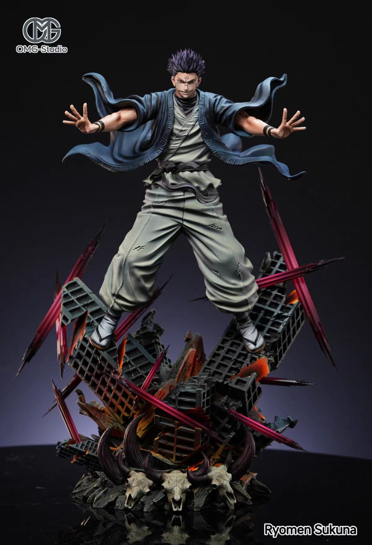 OMG Studio Sukuna Culling Game edizione limitata statua resina – premium anime collectible Jujutsu Kaisen