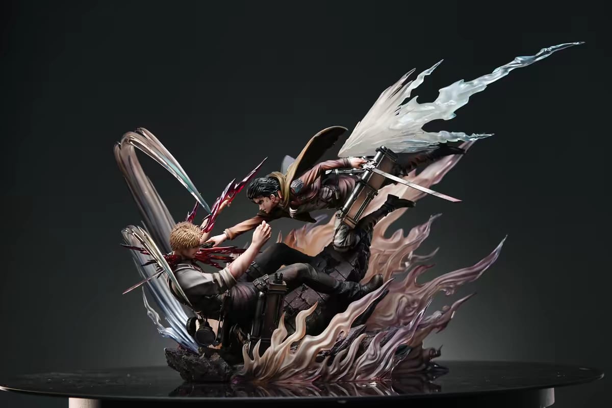 Attack On Titan Levi Ackermann VS Reiner Braun Resin Statue Sure Studio Limited Edition 99 PCS