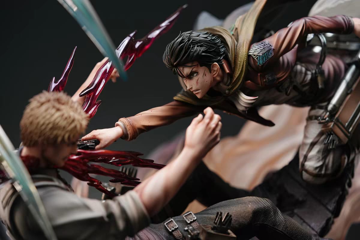 Levi Ackermann VS Reiner Braun anime resin statue limited edition FiguresZone