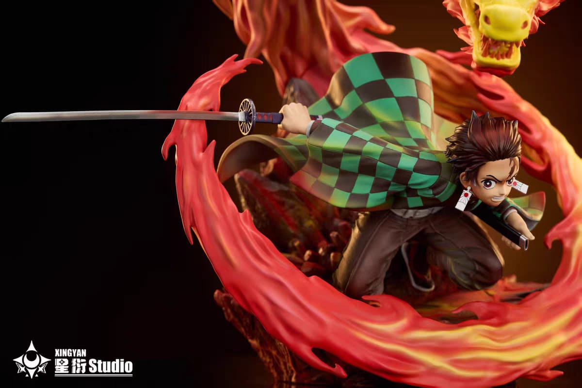 Tanjiro Kamado sword attack pose resin figure Demon Slayer anime statue Xingyan Studio