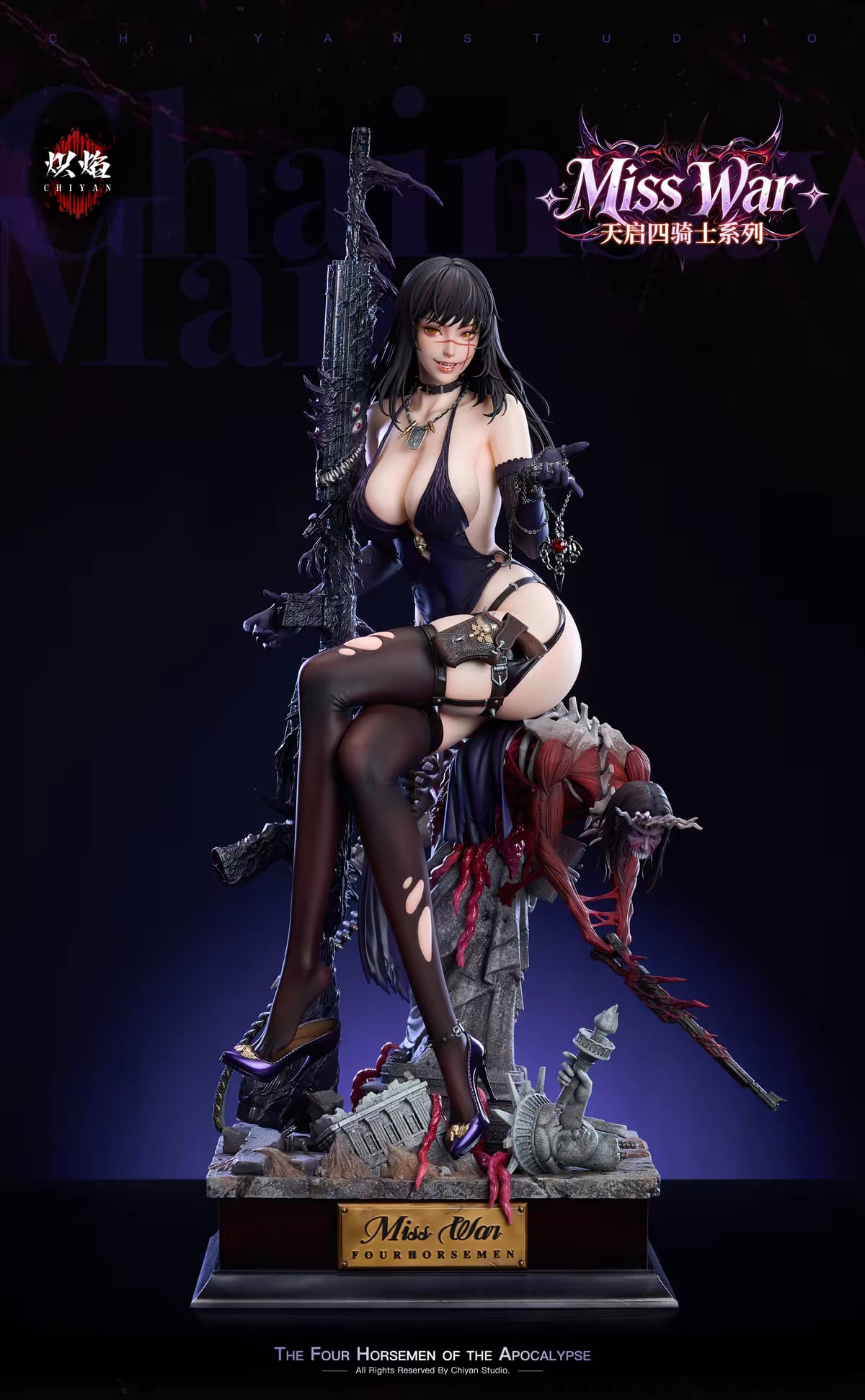 Chainsaw Man Asa Mitaka Yoru War Devil Resin Statue Chiyan Studio Limited Edition 1/4 Scale