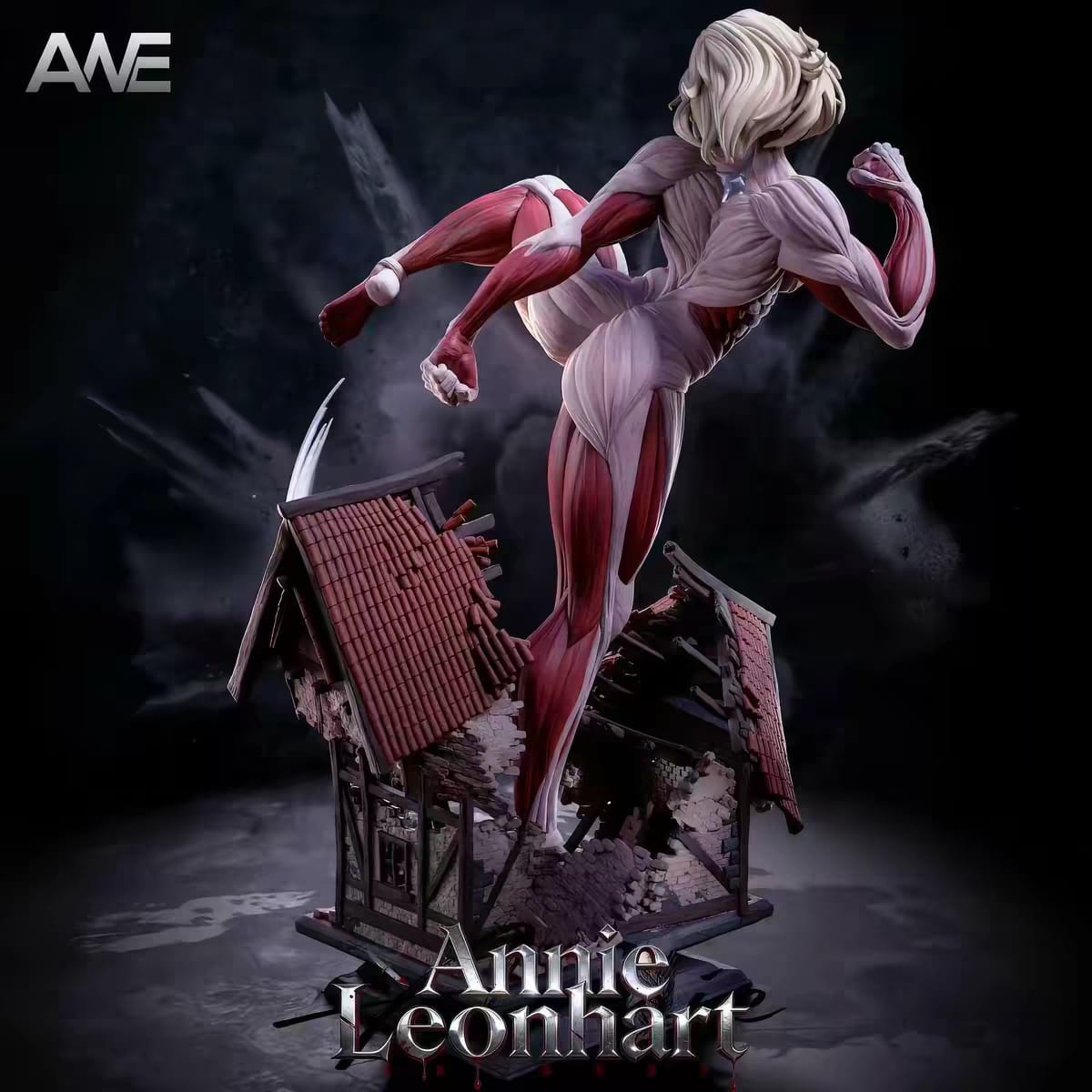 Vista posteriore della statua Annie Leonhart Female Titan ANE Studio