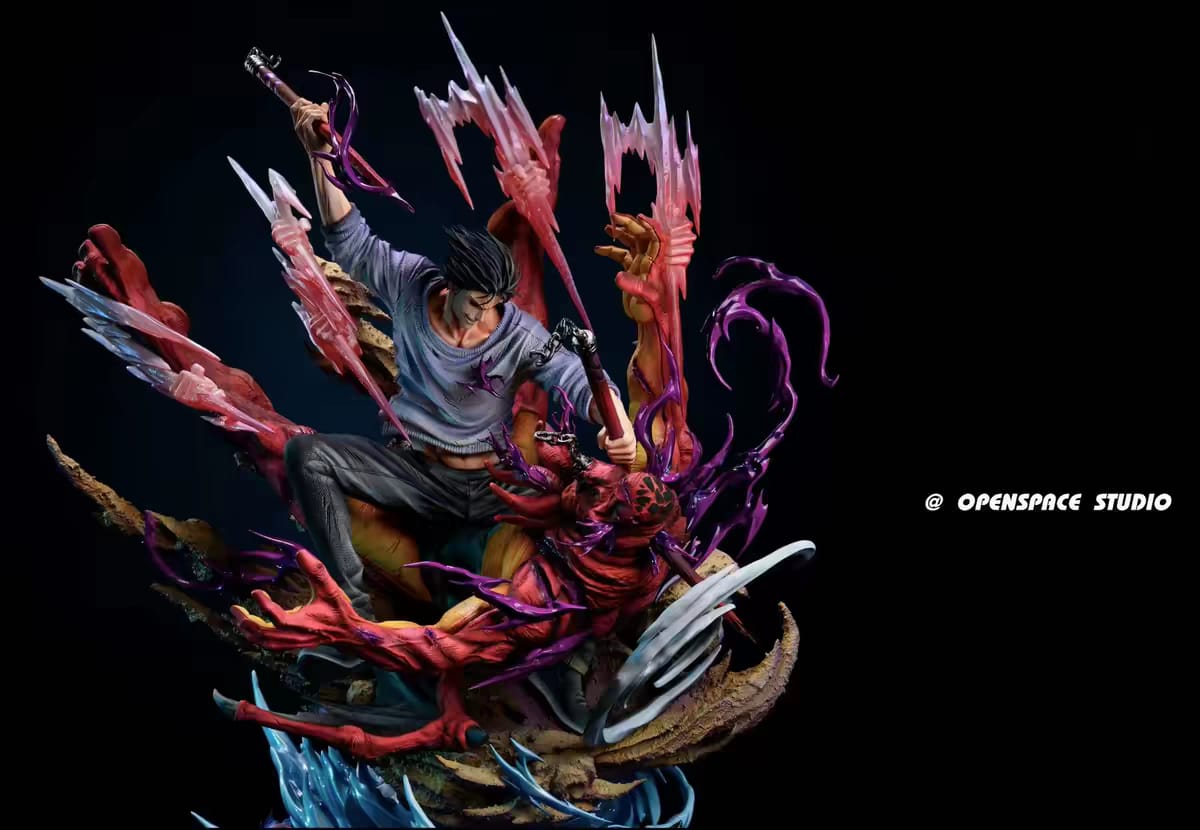 Toji Fushiguro con Playful Cloud nel diorama vs Dagon, dettaglio della parte superiore
