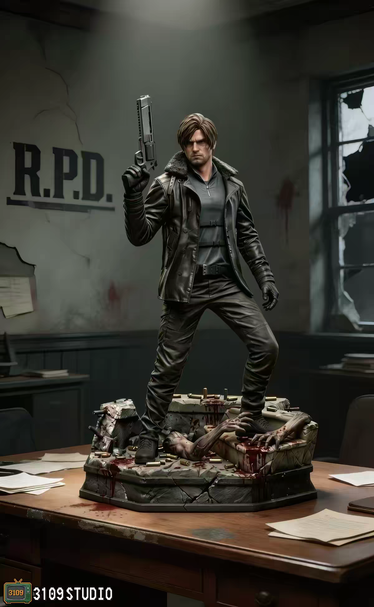 Pre Order Resident Evil 9 Leon Kennedy e mr. Racoon Resin 1/4 – 3109 Studio Limited Edition